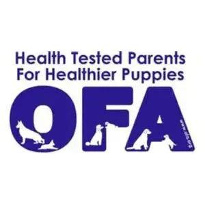 A logo for the health tested parents for healthier puppies.